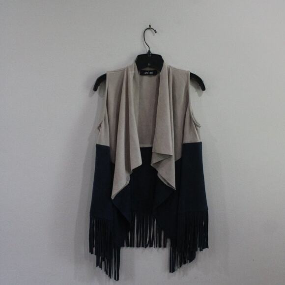 DO+BE  Two Tone Fringe Suede Vest - Picture 1 of 7